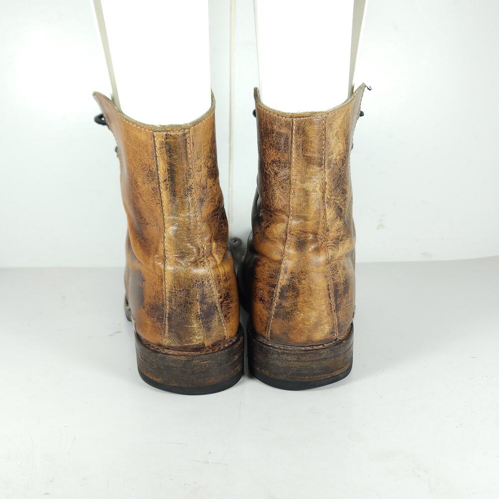 Bed Stu Protege Men's US8 Brown Leather Distressed Cap Toe Trek Combat Boots - Picture 8 of 16